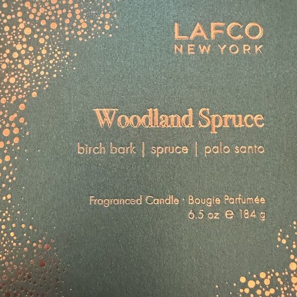 NEW LAFCO NY Luxury Candle Woodland Spruce 6.5 Fragranced Green Glass Spruce Fir - Picture 2 of 10